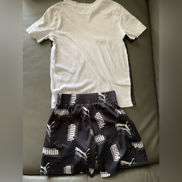 Puma Black & White Kids Logo shorts shirt Set - Picture 3 of 10